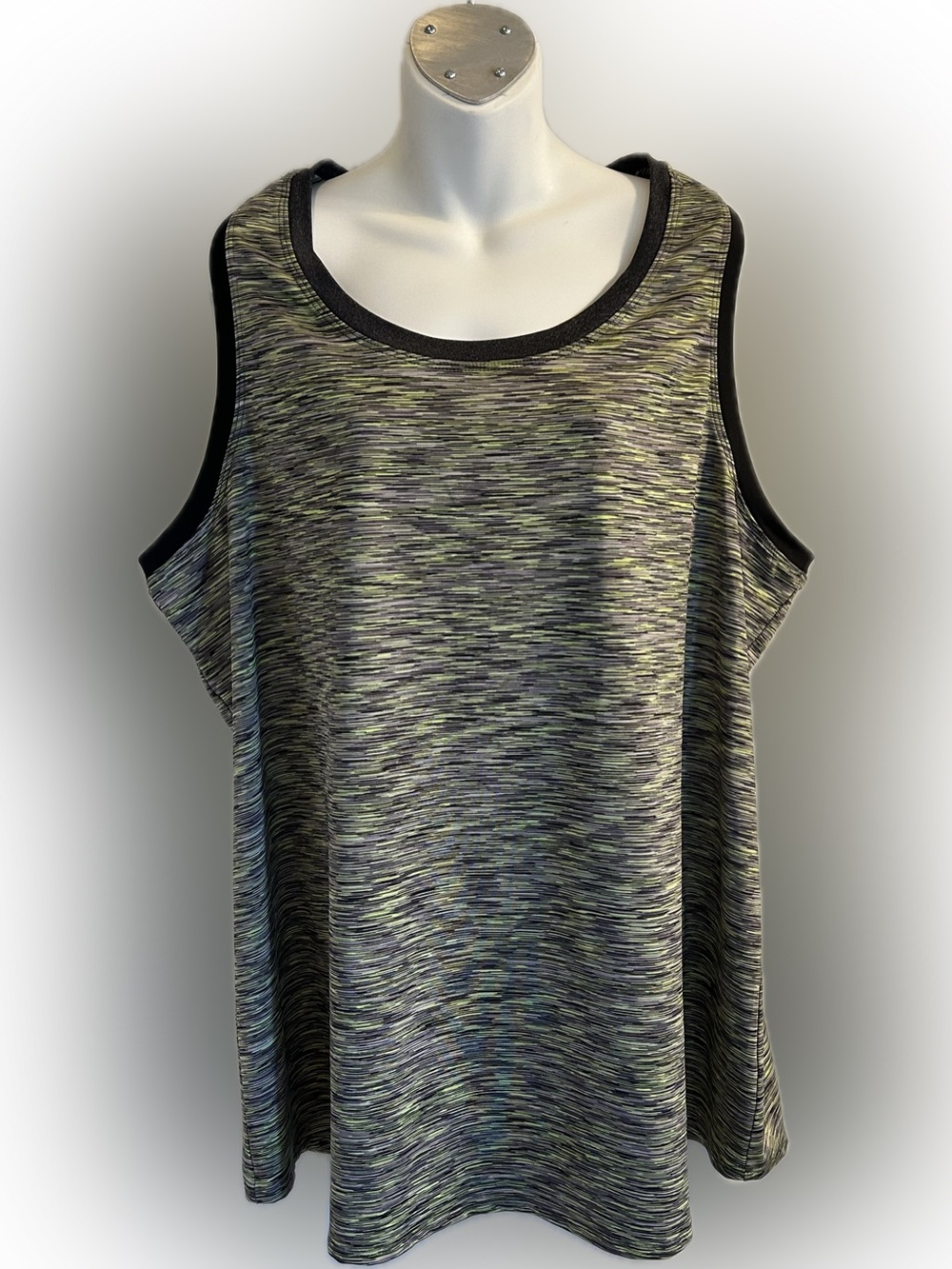 Logo Athletic Women's Space-Dye Tank Top - Black & Olive Green